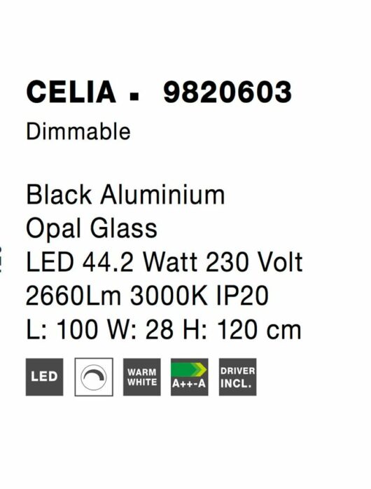 Celia - Lustra ovala, Negru 8