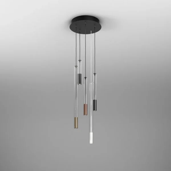 M19615_MODERN GLASS mini LED spider suspended black (Large) Sistemul Spider