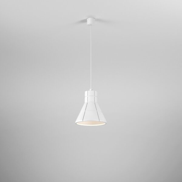 Lustră suspendată albă cu design modern