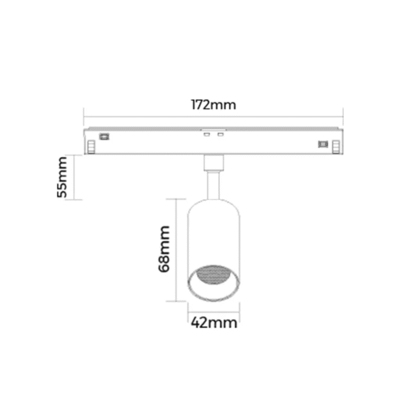 Modul sina Aim Spot 42, 6W, 3000K, CRI>90, optica 36 grade, On/off, Negru, diametru 42mm.
