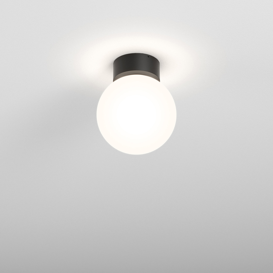 AQForm MODERN BALL simple midi LED etanș M930 PW aplicat negru