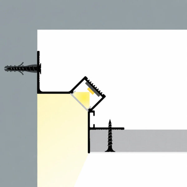profil led scafa shadow gap negru Profil LED Scafa Shadow Gap Negru – Difuzor Opal Inclus