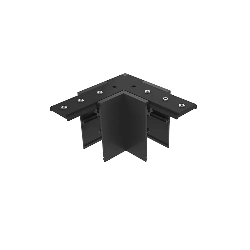 Conector MT20 90 grade aplicat, Negru, 50x50x52mm.